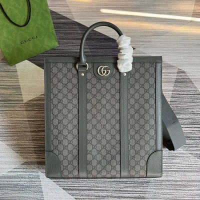 Gucci Ophidia Medium Tote Bag in Grey GG Supreme Canvas