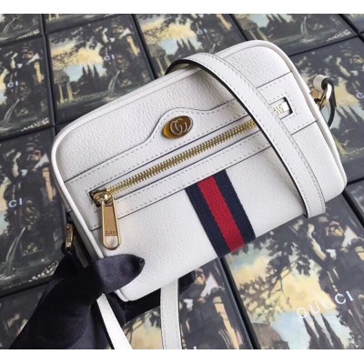 Gucci Ophidia Mini Camera Bag in White Leather