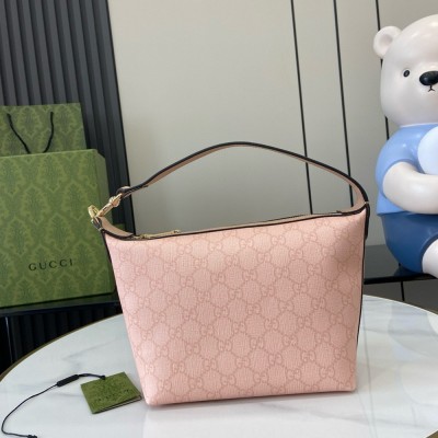 Gucci Ophidia Super Mini Shouler Bag in Dusty Pink GG Supreme Canvas