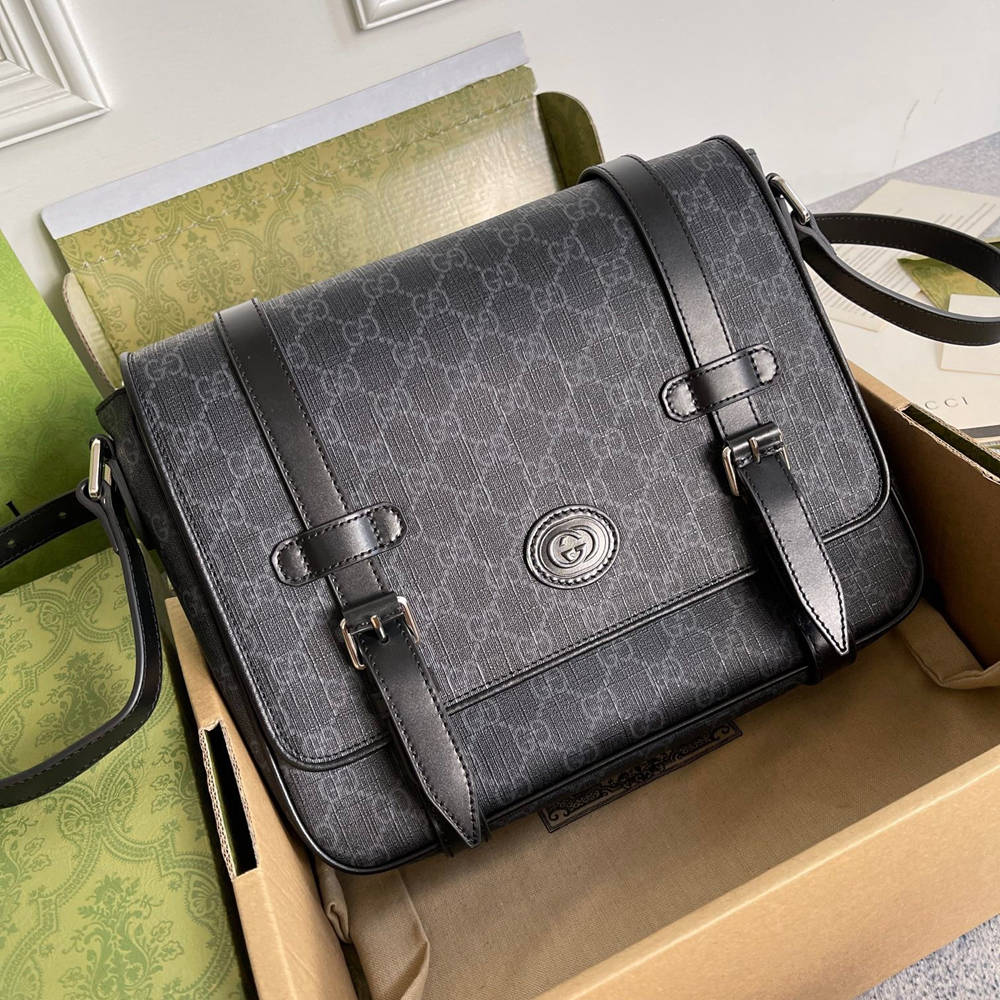 Gucci Original Messenger Bag in Black GG Supreme Canvas