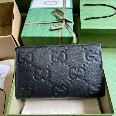 Gucci Pouch in Black Jumbo GG Leather