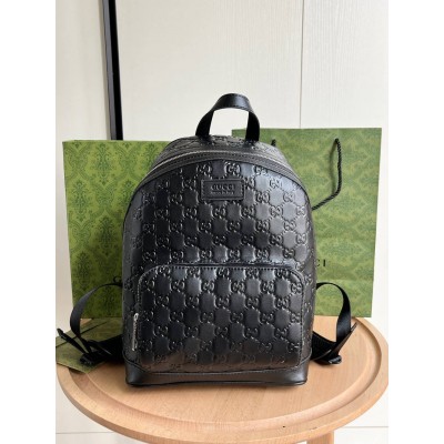 Gucci Small Backpack in Black Signature Leather