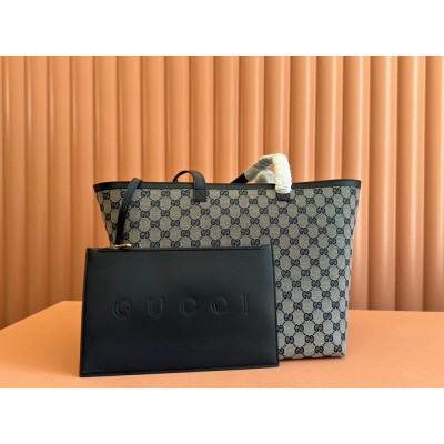 Gucci Totissima Medium Tote Bag in Blue Original GG Canvas