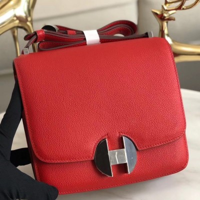 Hermes 2002 20cm Bag In Red Evercolor Calfskin TDBS25956