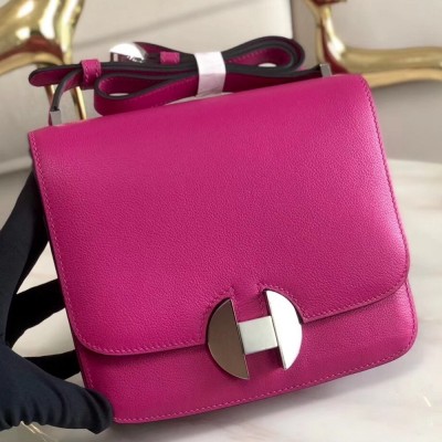 Hermes 2002 20cm Bag In Rose Purple Evercolor Calfskin TDBS25957