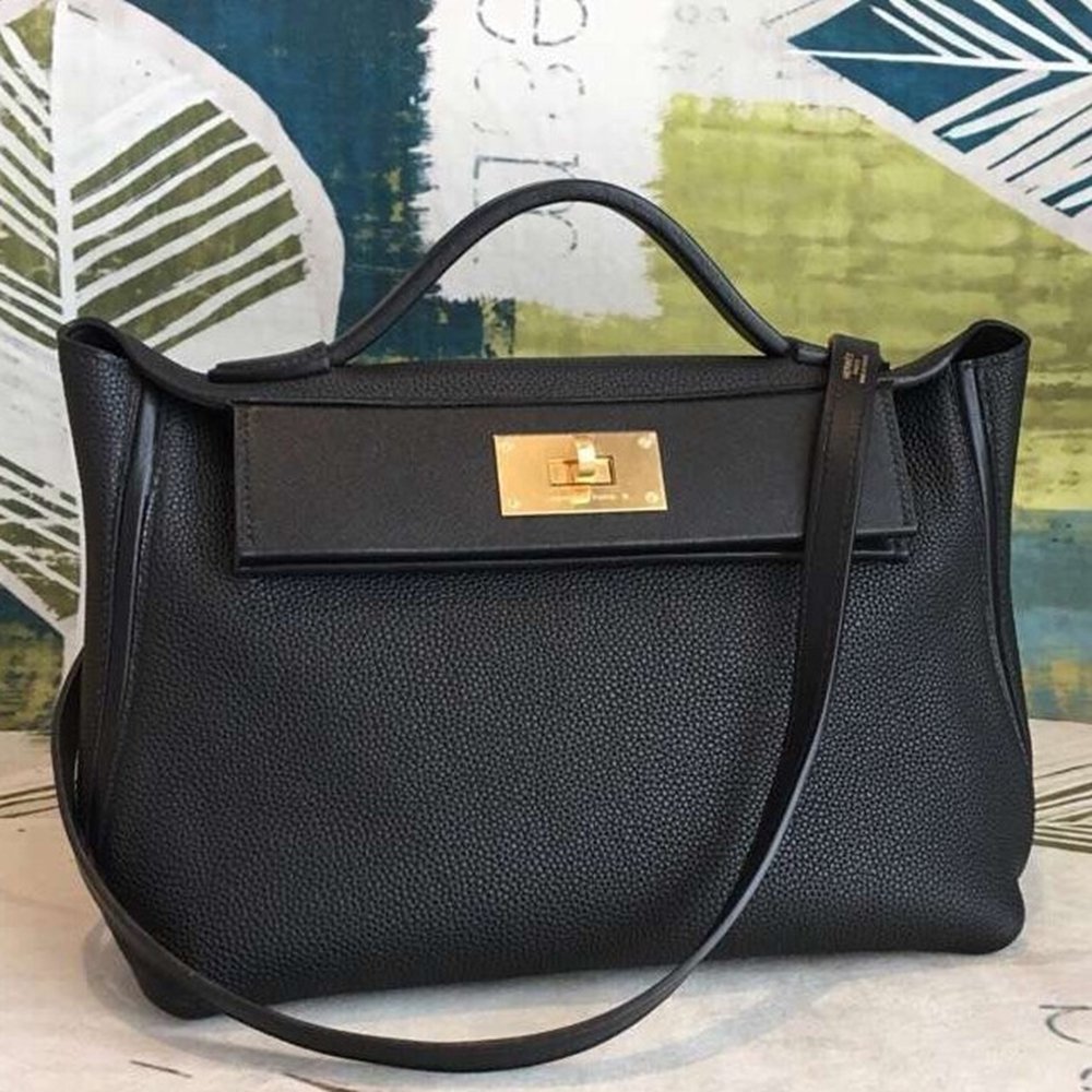 Hermes 24/24 29 Bag In Black Clemence Calfskin TDBS25959