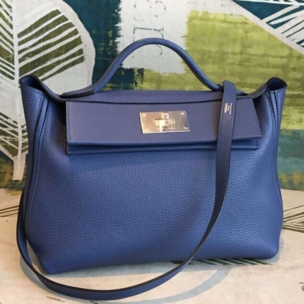 Hermes 24/24 29 Bag In Blue Clemence Calfskin TDBS25960