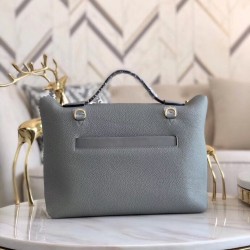 Hermes 24/24 29 Bag In Blue Glacier Clemence Calfskin TDBS25961