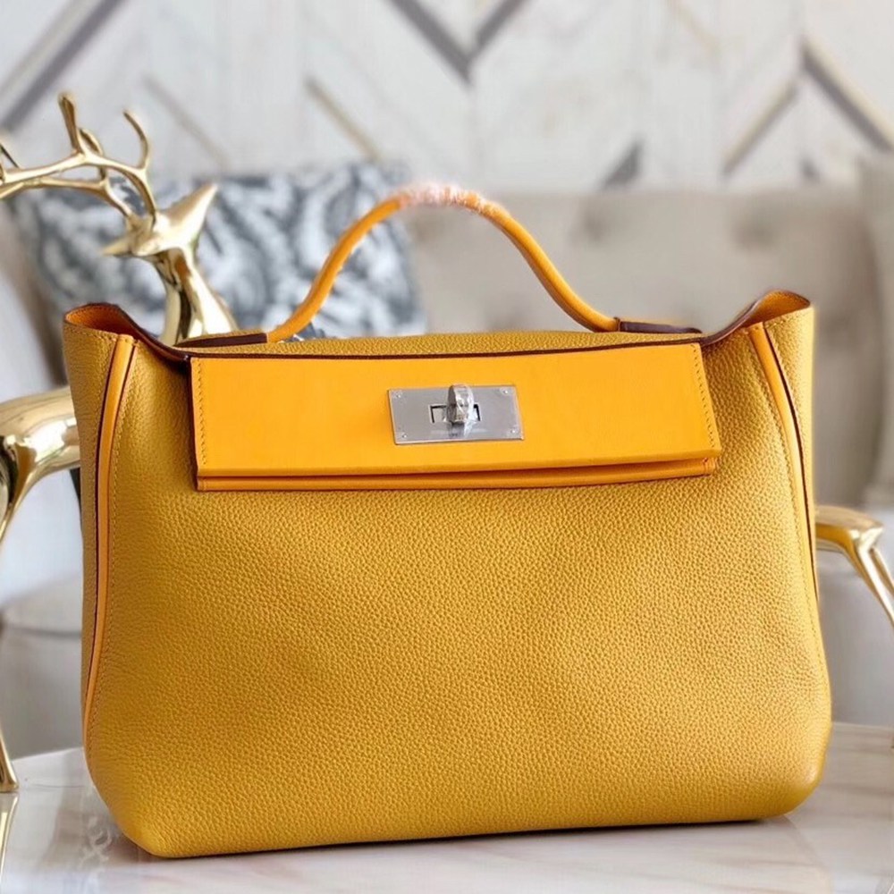 Hermes 24/24 29 Bag In Curry Clemence Calfskin TDBS25965