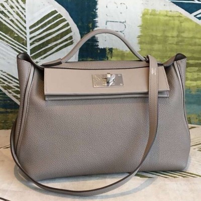 Hermes 24/24 29 Bag In Gris Asphalt Clemence Calfskin TDBS25966