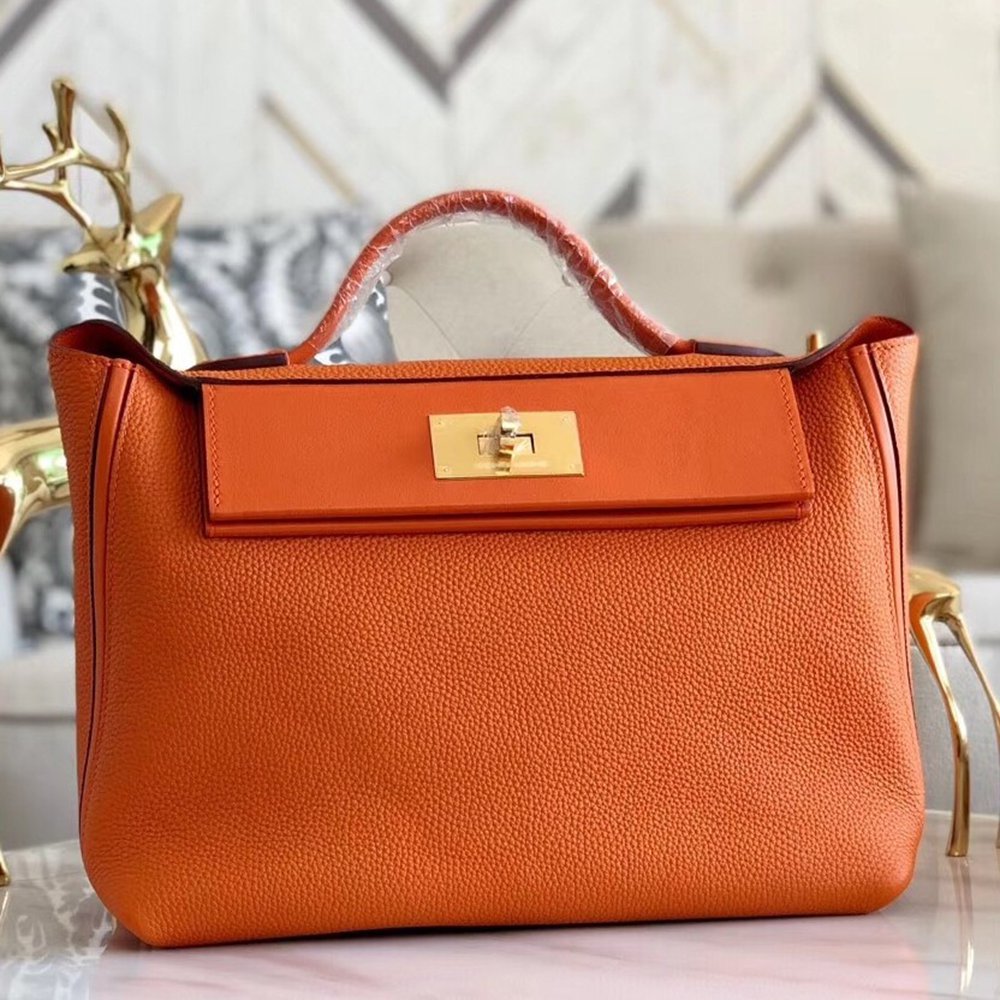 Hermes 24/24 29 Bag In Orange Clemence Calfskin TDBS25967