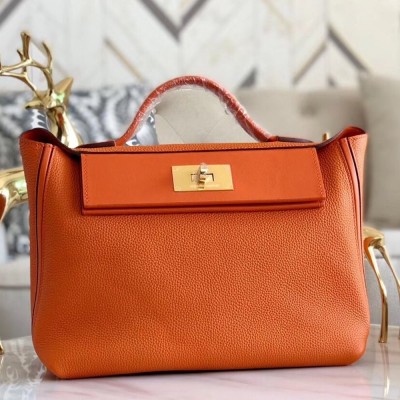 Hermes 24/24 29 Bag In Orange Clemence Calfskin TDBS25967