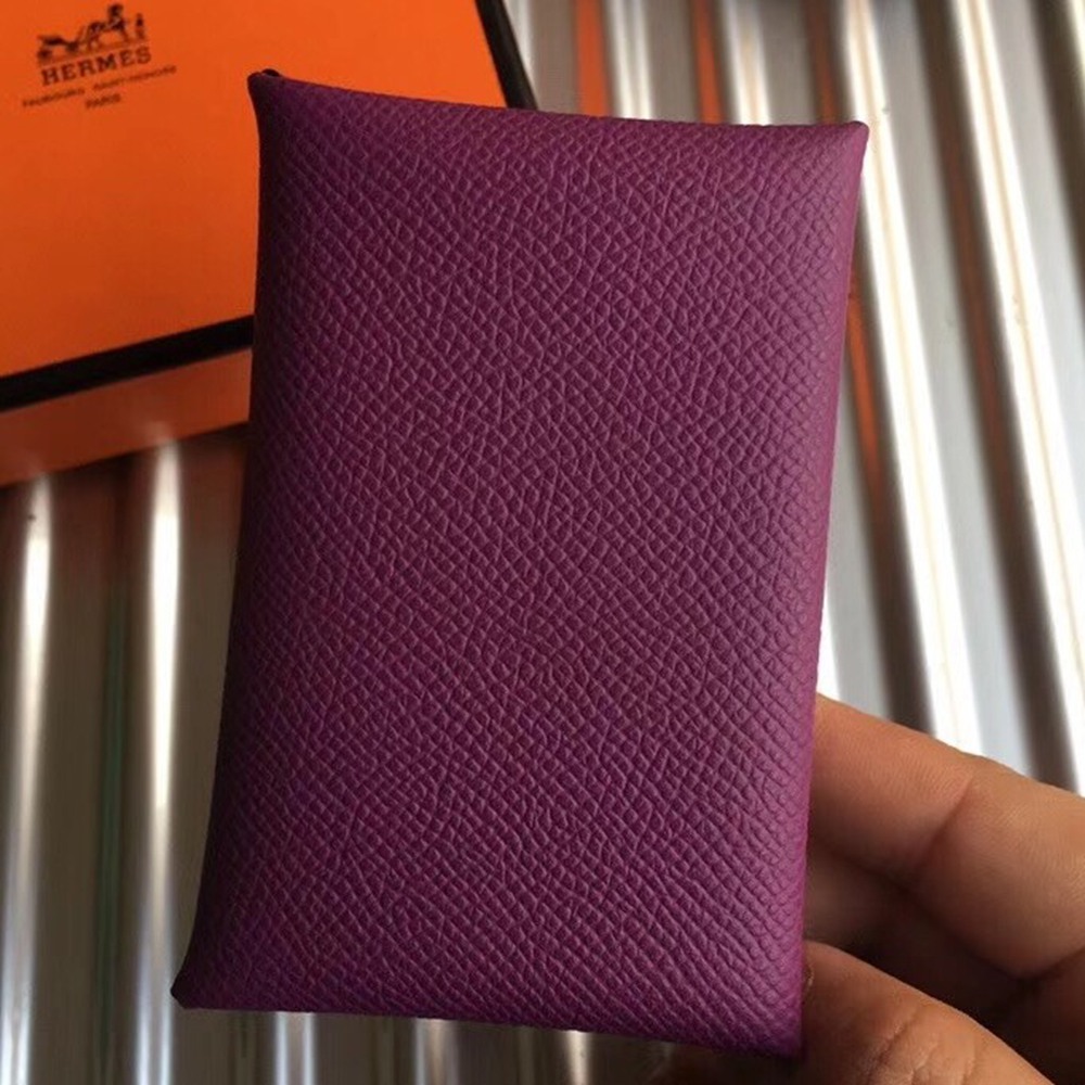 Hermes Anemone Epsom Calvi Card Holder TDBS26387