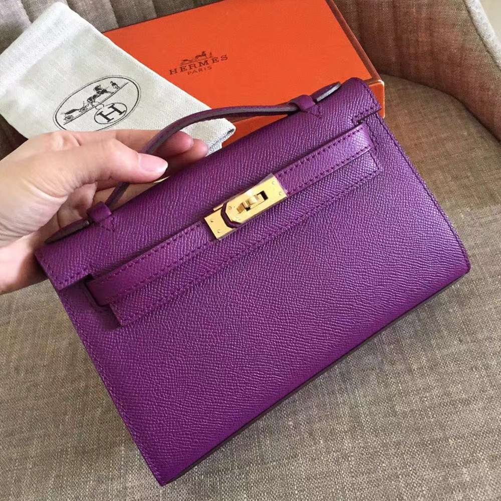 Hermes Anemone Kelly Pochette Epsom Handmade Bag TDBS26752