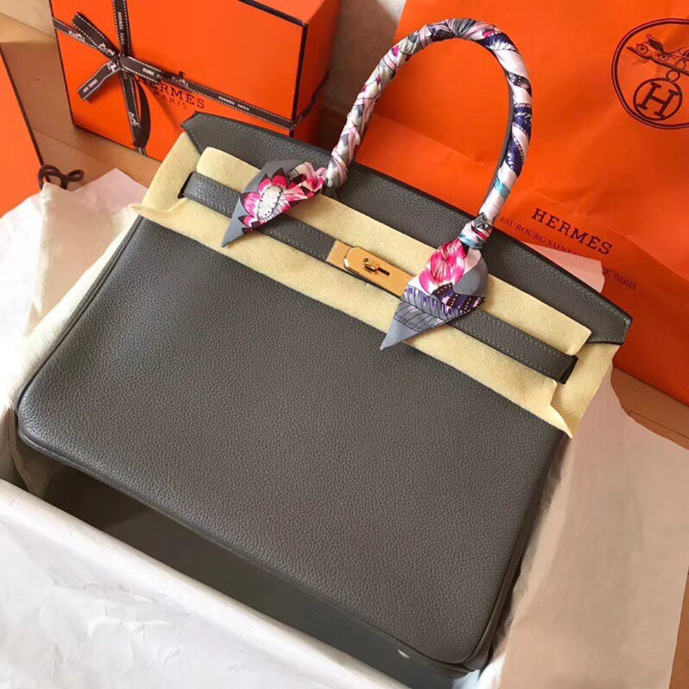 Hermes Ardoise Birkin 35cm Clemence Handmade Bag TDBS25999