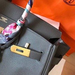 Hermes Ardoise Birkin 35cm Clemence Handmade Bag TDBS25999