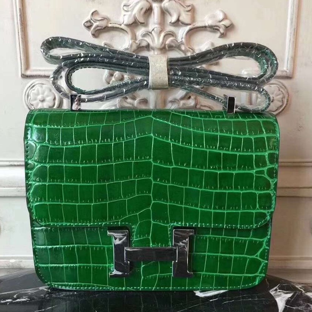 Hermes Bamboo Constance MM 24cm Crocodile Bag TDBS26445