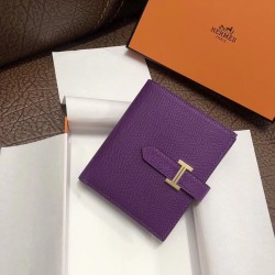 Hermes Bearn Compact Wallet In Purple Epsom Leather TDBS27676