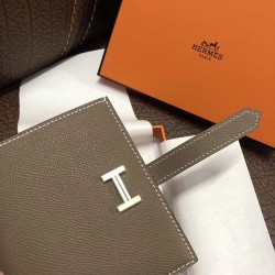 Hermes Bearn Compact Wallet In Taupe Grey Epsom Leather TDBS27677