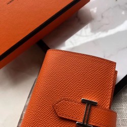 Hermes Bearn Mini Wallet In Orange Epsom Leather TDBS27688