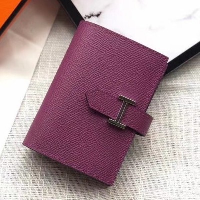 Hermes Bearn Mini Wallet In Purple Epsom Leather TDBS27689