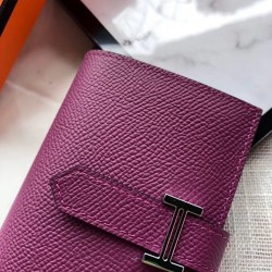 Hermes Bearn Mini Wallet In Purple Epsom Leather TDBS27689