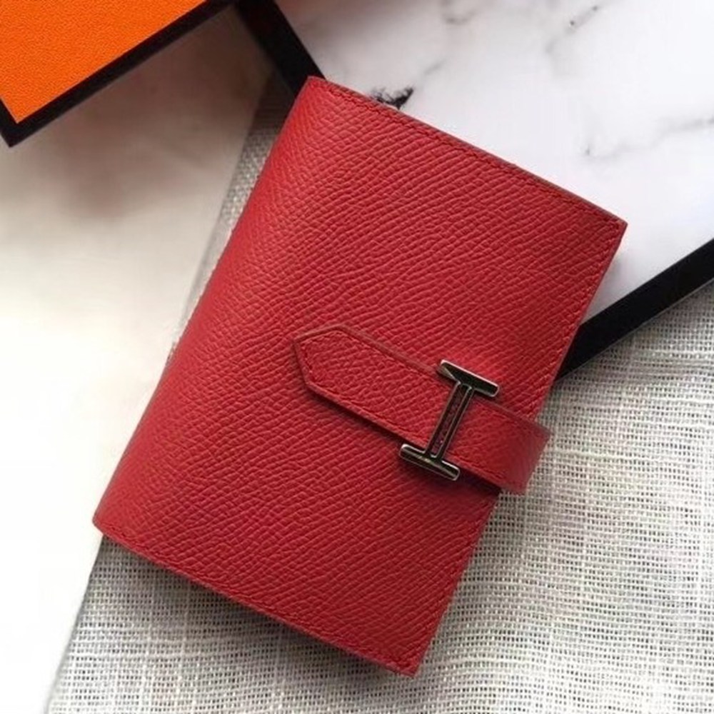 Hermes Bearn Mini Wallet In Red Epsom Leather TDBS27690