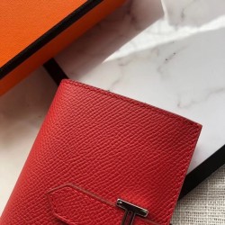 Hermes Bearn Mini Wallet In Red Epsom Leather TDBS27690