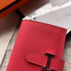 Hermes Bearn Mini Wallet In Rose Lipstick Epsom Leather TDBS27692