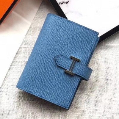 Hermes Bearn Mini Wallet In Sky Blue Epsom Leather TDBS27693