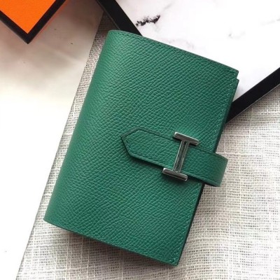 Hermes Bearn Mini Wallet In Vert Vertigo Epsom Leather TDBS27696