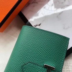 Hermes Bearn Mini Wallet In Vert Vertigo Epsom Leather TDBS27696