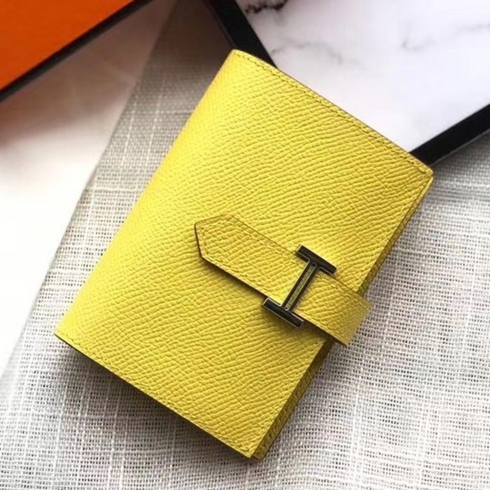 Hermes Bearn Mini Wallet In Yellow Epsom Leather TDBS27697