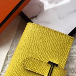 Hermes Bearn Mini Wallet In Yellow Epsom Leather TDBS27697