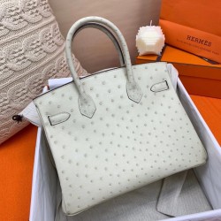 Hermes Beton Birkin 30cm Ostrich Handmade Bag TDBS26004