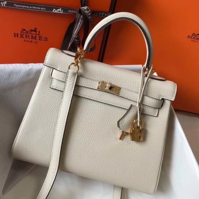 Hermes Beton Clemence Kelly 25cm GHW Bag TDBS26758