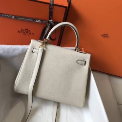 Hermes Beton Clemence Kelly 25cm GHW Bag TDBS26758