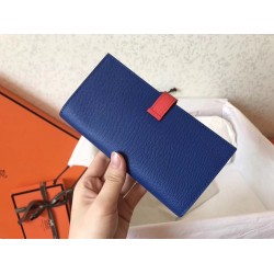 Hermes Bi-Color Epsom Bearn Wallet Electric Blue/Piment TDBS27707