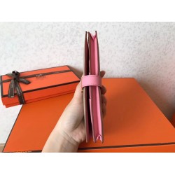 Hermes Bi-Color Epsom Bearn Wallet Grey/Pink TDBS27708