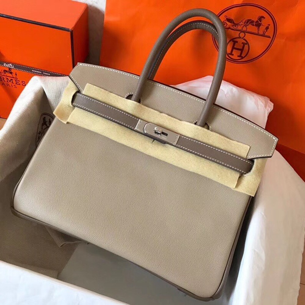 Hermes Bicolor Epsom Birkin 30cm Handmade Grey Bag TDBS26010