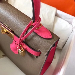 Hermes Bicolor Epsom Kelly 28cm Taupe Handmade Bag TDBS26762