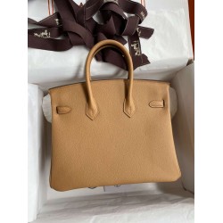 Hermes Birkin 25 Retourne Handmade Bag In Biscuit Epsom Calfskin TDBS26026