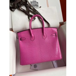 Hermes Birkin 25 Retourne Handmade Bag In Pink Lizard Leather TDBS26050