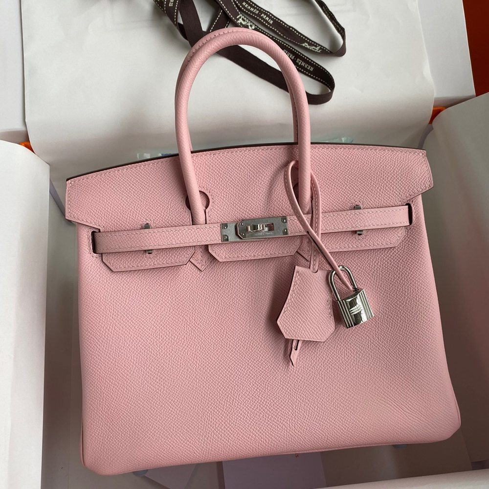 Hermes Birkin 25 Retourne Handmade Bag In Rose Sakura Epsom Calfskin TDBS26055