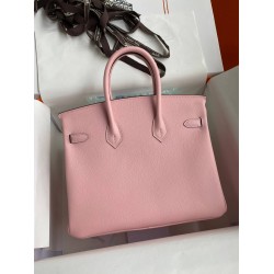 Hermes Birkin 25 Retourne Handmade Bag In Rose Sakura Epsom Calfskin TDBS26055