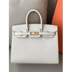 Hermes Birkin 25 Sellier Handmade Bag In Craie Epsom Calfskin TDBS26065