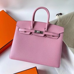 Hermes Birkin 25 Sellier Handmade Bag In Rose Confetti Epsom Calfskin TDBS26070