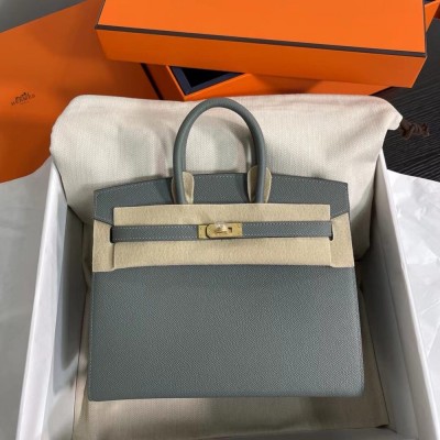 Hermes Birkin 25 Sellier Handmade Bag In Vert Amanda Epsom Calfskin TDBS26071