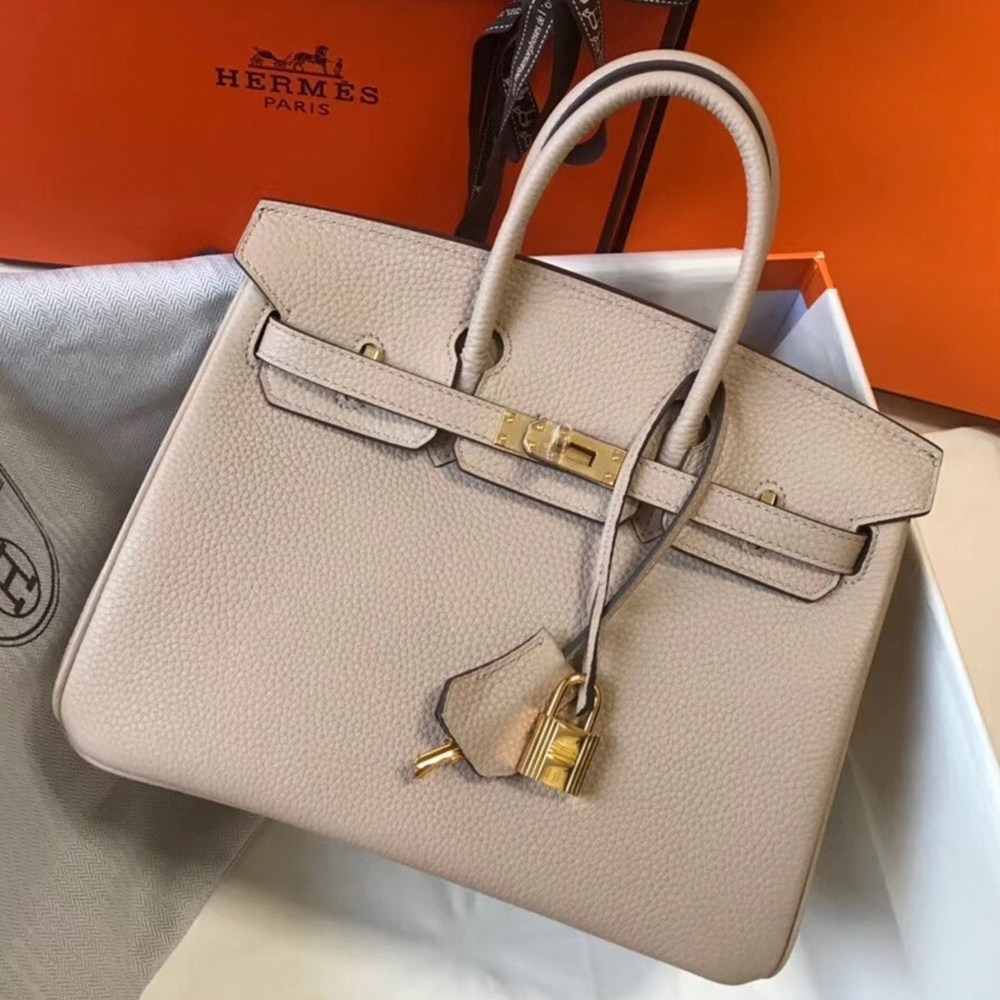 Hermes Birkin 25cm Bag In Argile Clemence Leather TDBS26073