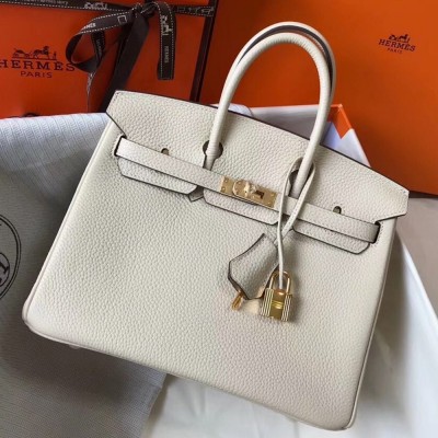 Hermes Birkin 25cm Bag In Beton Clemence Leather TDBS26074